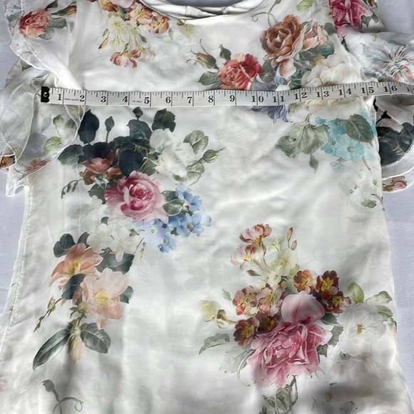 VIOLA Borghi Silk Blend Florsl Blouse Made in Italy - Picture 3 of 9